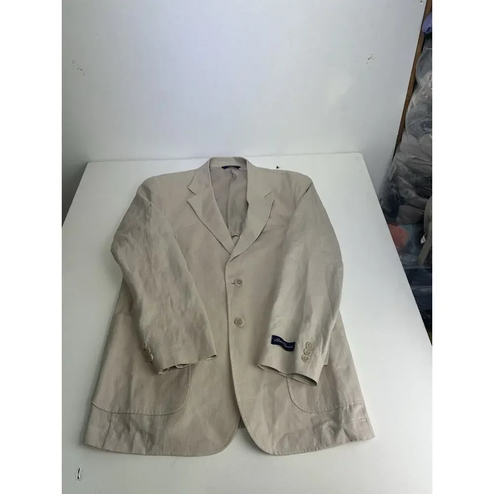 alan flusser 100% linen thomas flax blazer mens size M